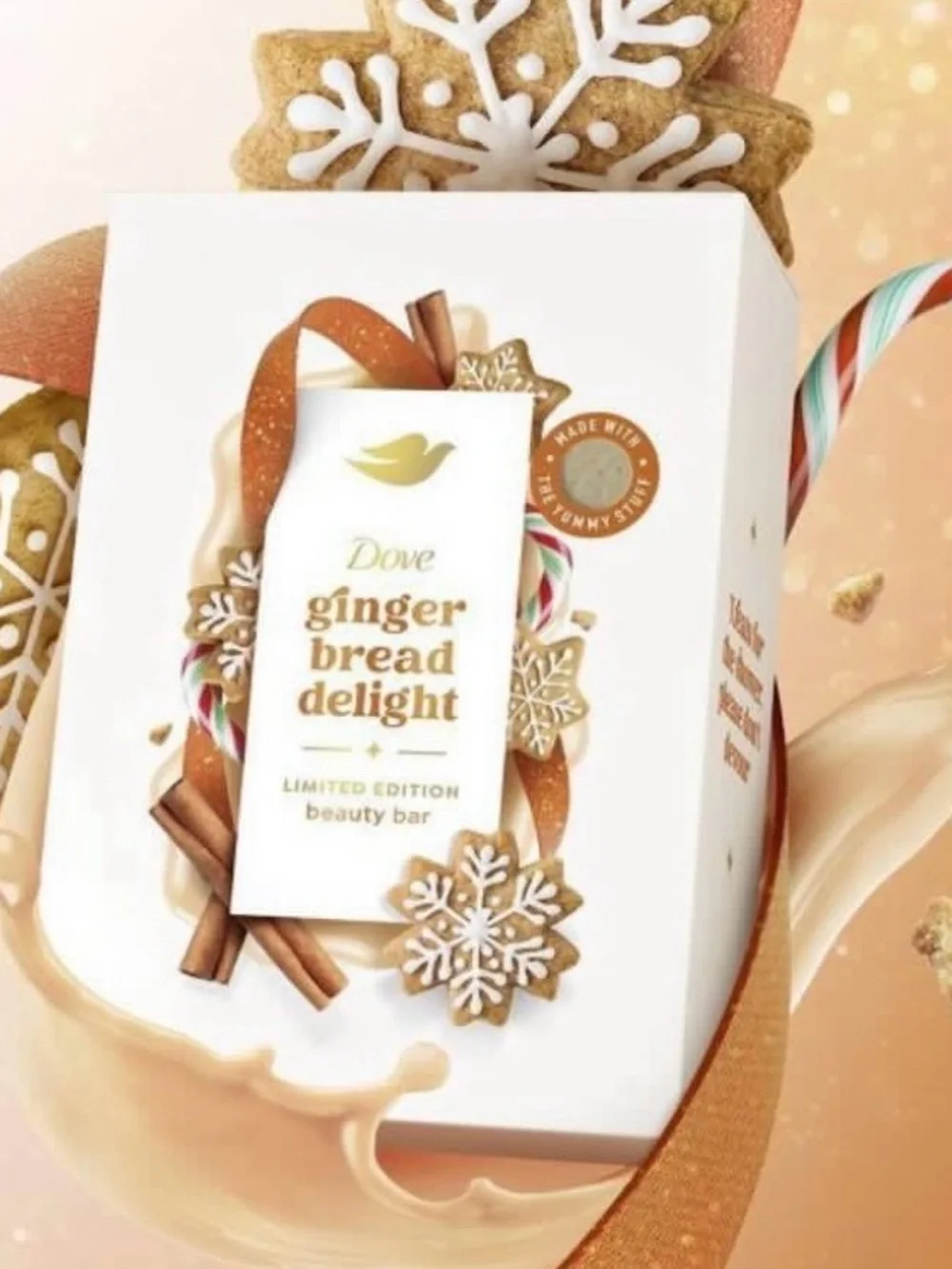 Dove GINGERBREAD DELIGHT Limited Edition Beauty Bar Soap ~ 4 Bars New / Sealed